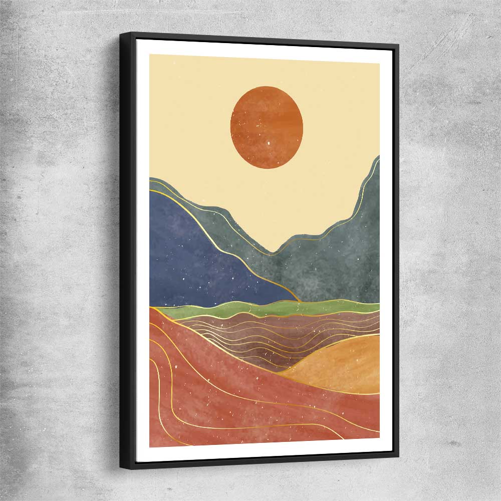 Nature Waves Two black framed canvas - part of our high quality canvas abstract wall art collection