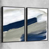 Navy Ocean Pair black framed canvas - part of our high quality canvas abstract wall art collection