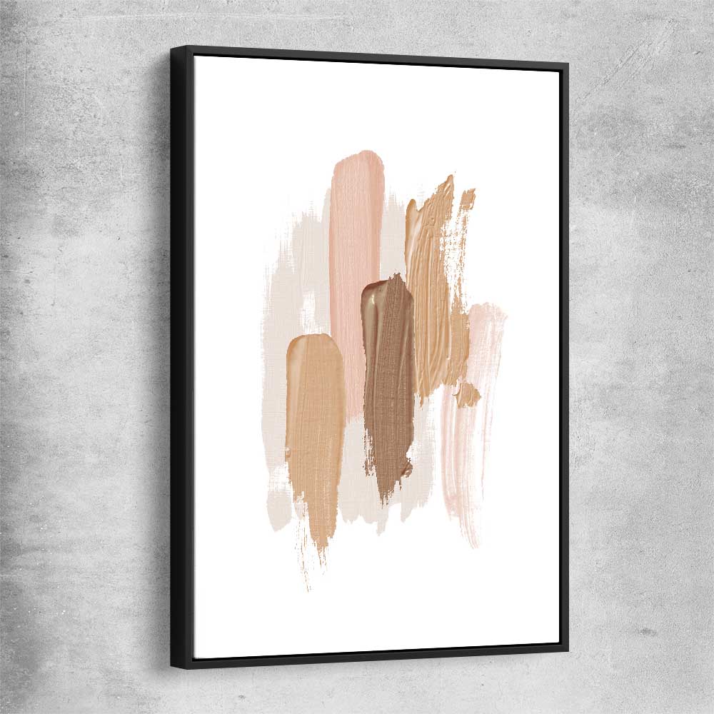 Neutral Strokes One black framed canvas - part of our high quality canvas abstract wall art collection