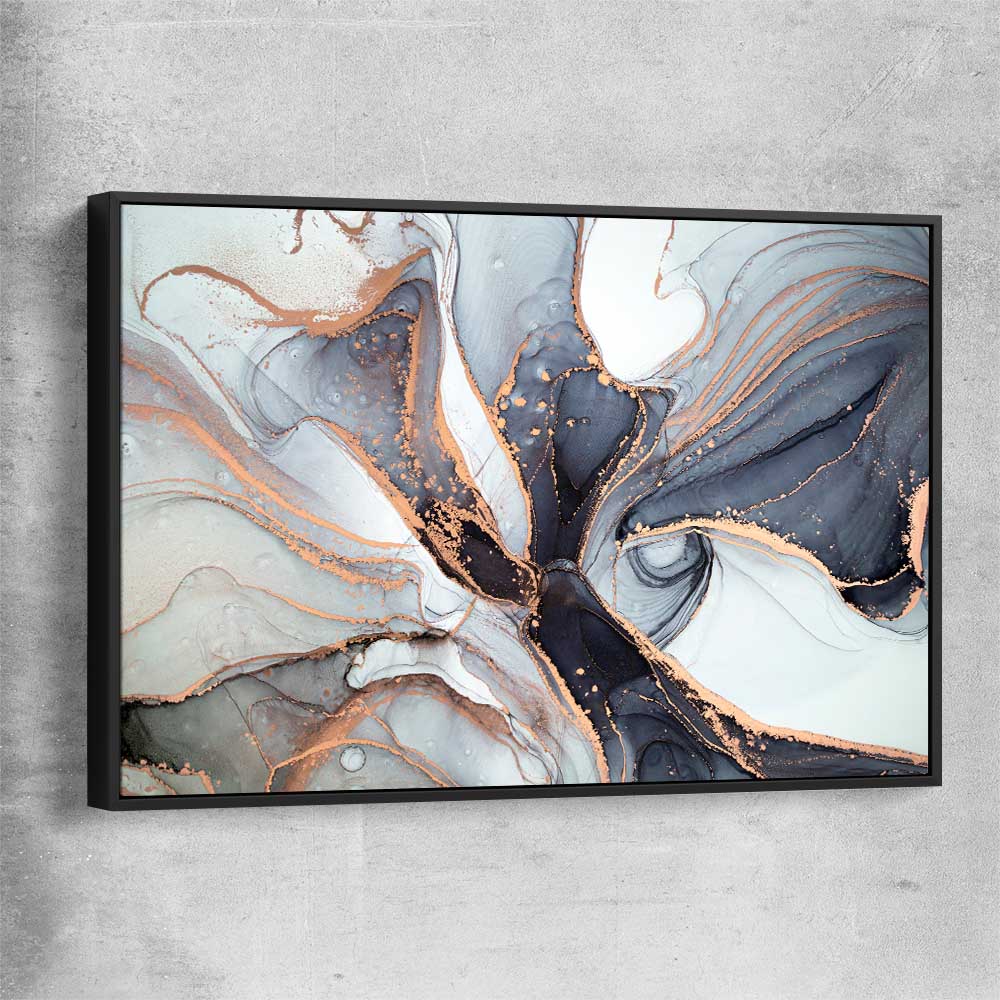 Ocean Depths black framed canvas - part of our high quality canvas abstract wall art collection