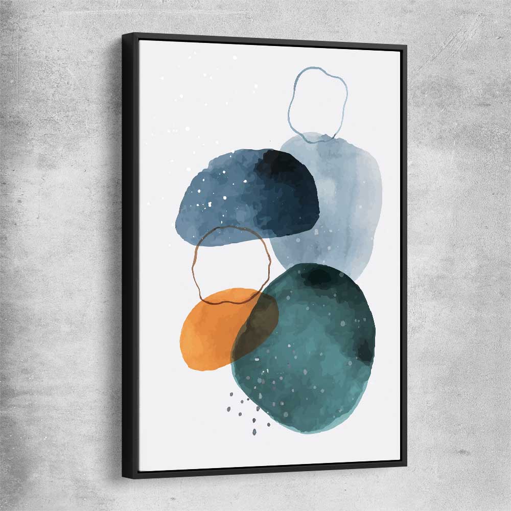 Ocean Tones One black framed canvas - part of our high quality canvas abstract wall art collection