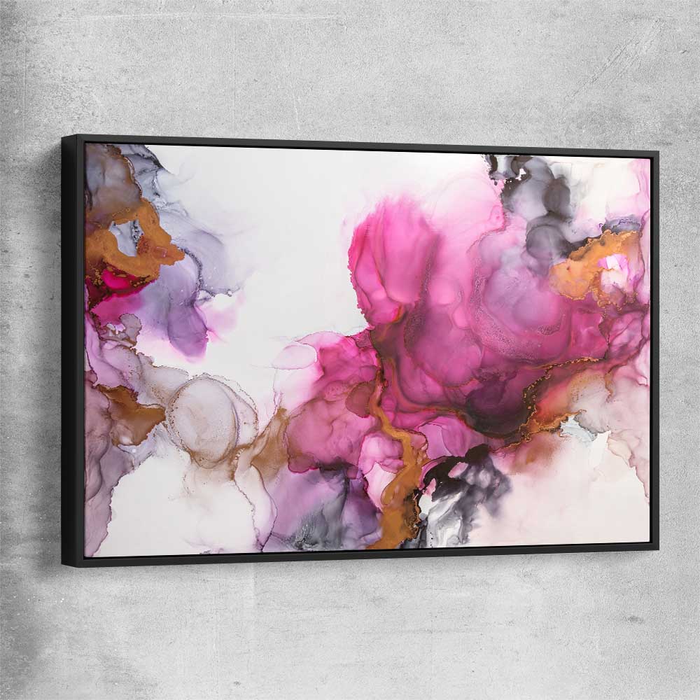 Pink Clouds black framed canvas - part of our high quality canvas abstract wall art collection