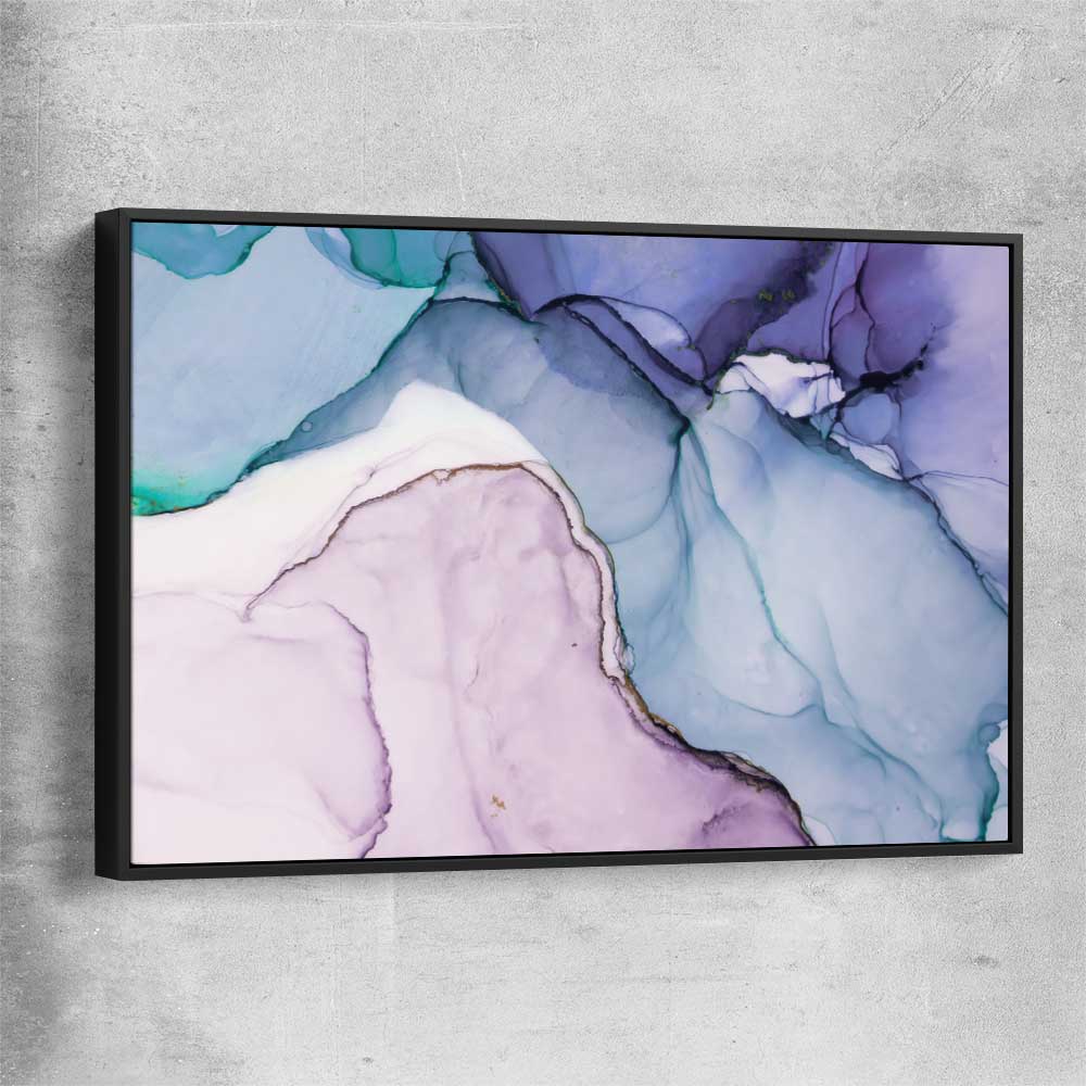 Purple Edges black framed canvas - part of our high quality canvas abstract wall art collection