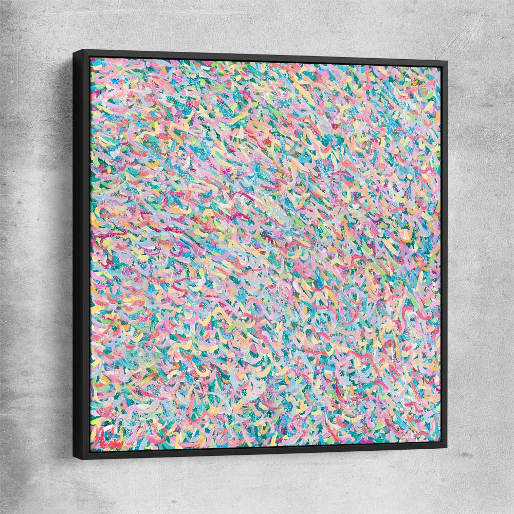 Shine of Fun black framed canvas - part of our high quality canvas abstract wall art collection