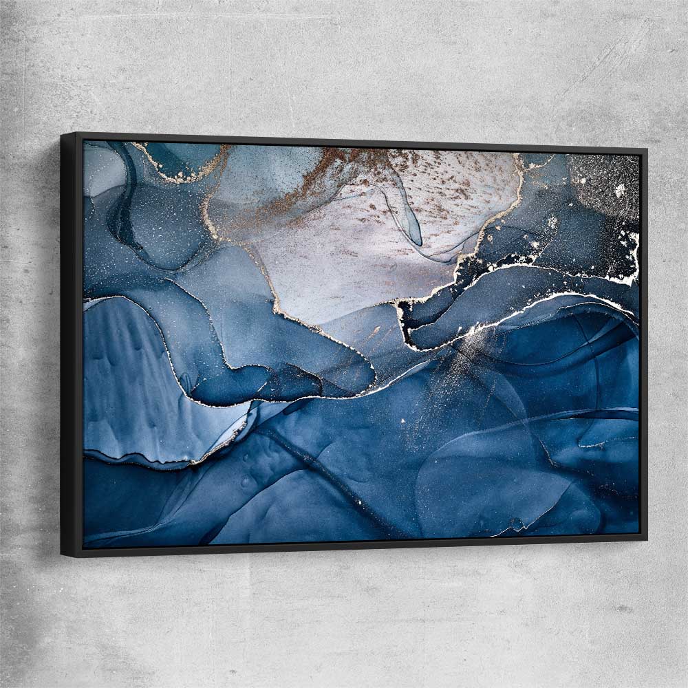 Silver Flow black framed canvas - part of our high quality canvas abstract wall art collection