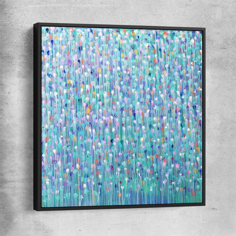 Sparkly Water Square black framed canvas - part of our high quality canvas abstract wall art collection