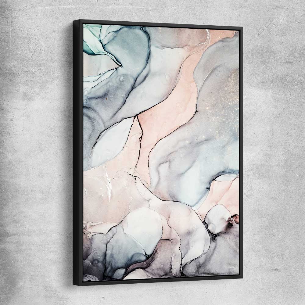 Subtle Pink Two black framed canvas - part of our high quality canvas abstract wall art collection