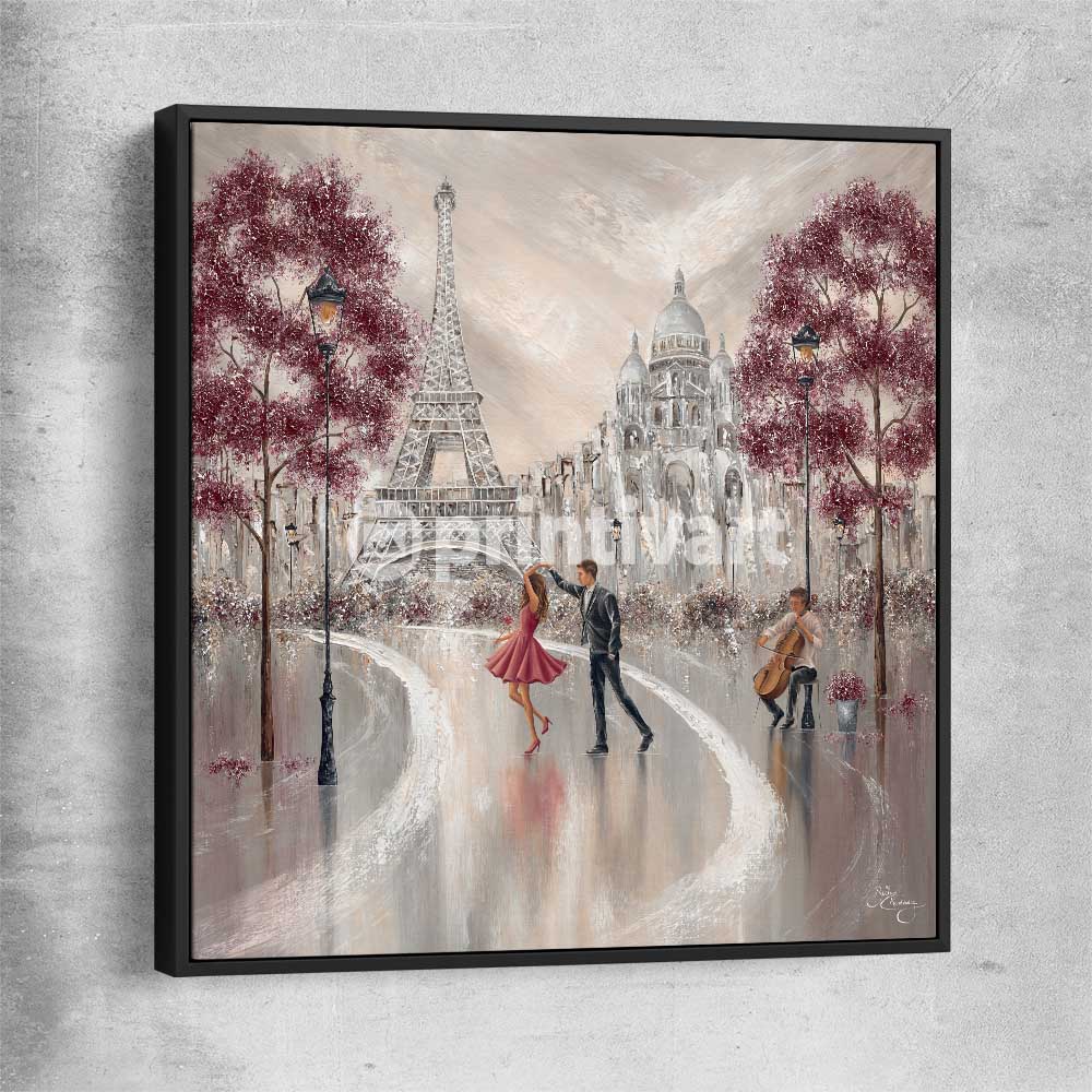 Twirl, Paris Dance black framed canvas - part of our high quality canvas abstract wall art collection