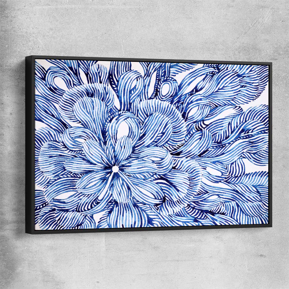 Watercolour Flowers black framed canvas - part of our high quality canvas abstract wall art collection