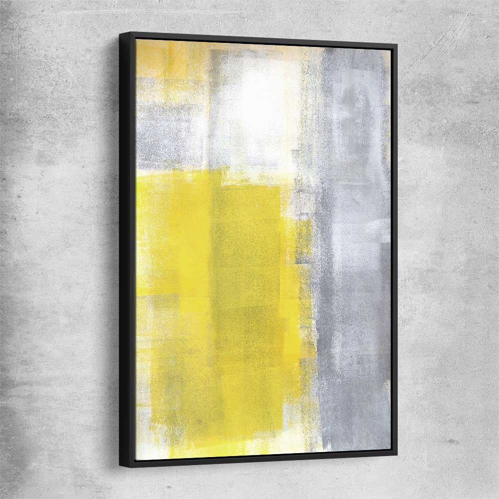 Yellow Pastel black framed canvas - part of our high quality canvas abstract wall art collection