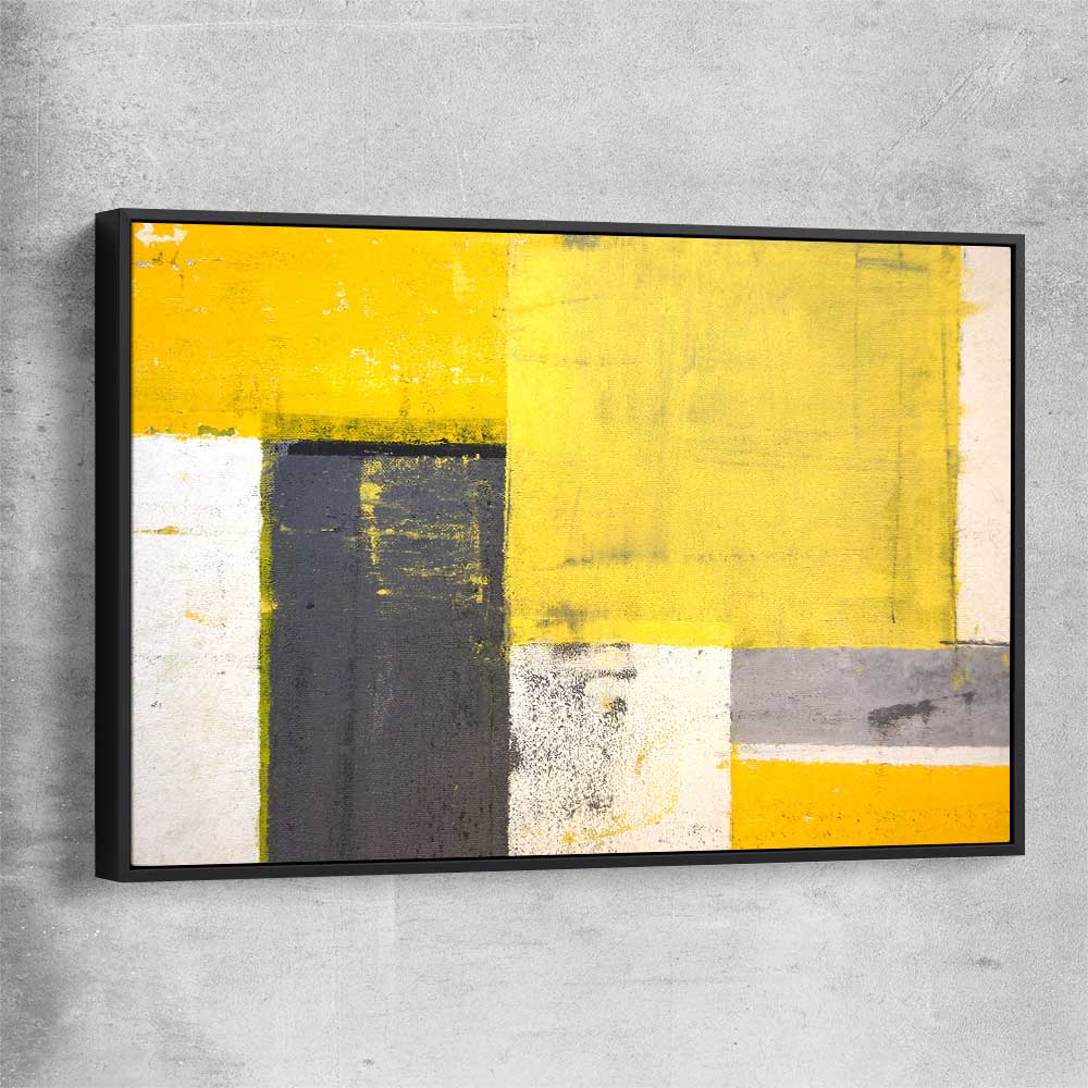 Yellow Texture black framed canvas - part of our high quality canvas abstract wall art collection