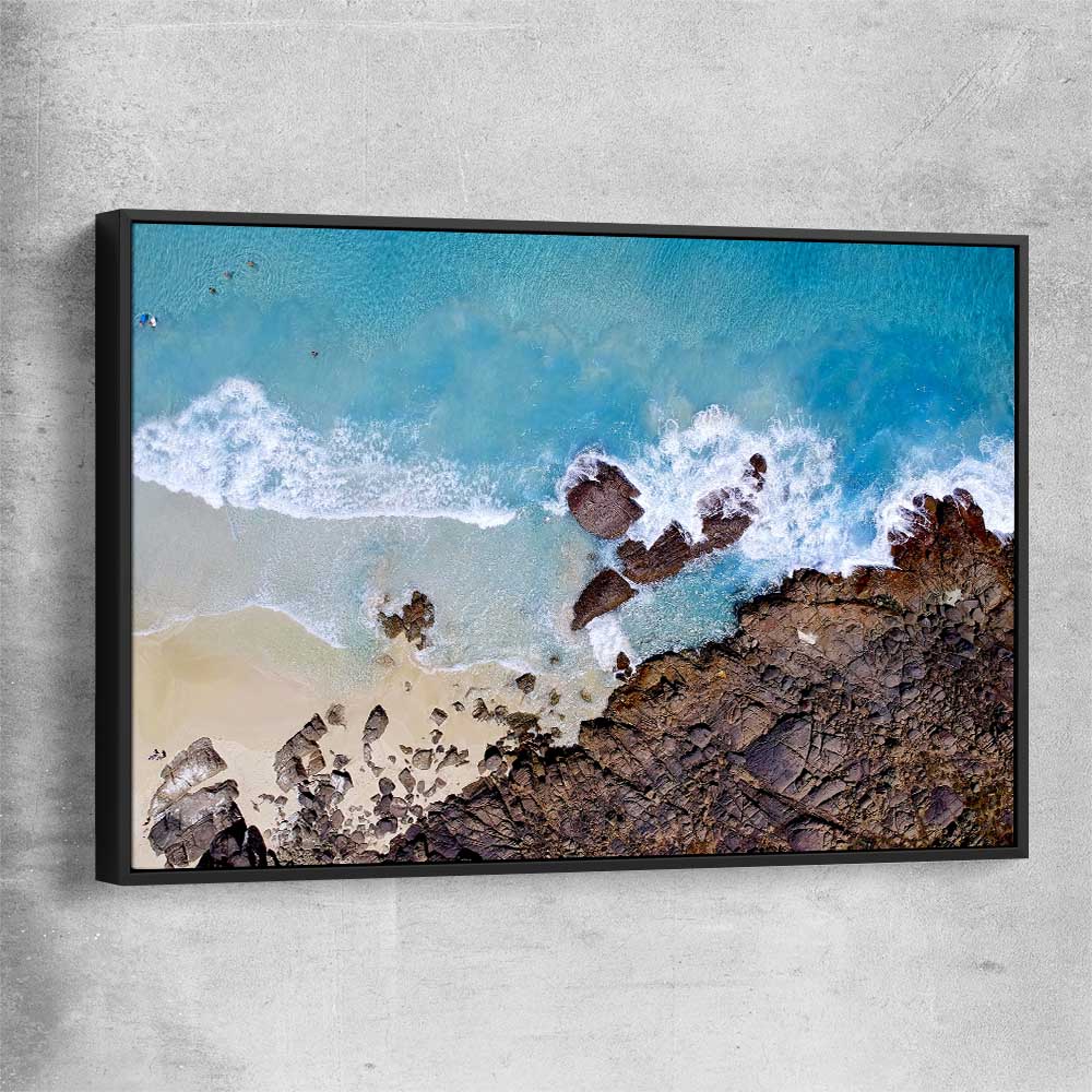 Beach and coastal wall art print of Smiths Beach with black framed canvas