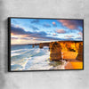 Beach and coastal wall art print of Twelve Apostles with black framed canvas