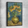 Classic wall art and canvas print of Imperial Fritillaries Van Gogh with black framed canvas