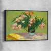 Classic wall art and canvas print of Oleanders Van Gogh with black framed canvas