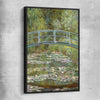 Classic wall art and canvas print of Water Lilies Pond Claude Monet with black framed canvas