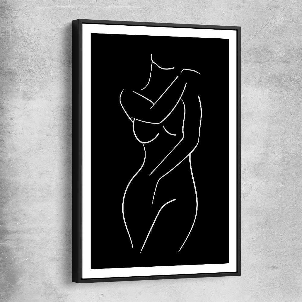 Body Pose Invert black framed canvas - part of our high quality fashion canvas wall art and prints collection