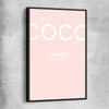 Coco Fashion Pink black framed canvas - part of our high quality fashion canvas wall art and prints collection