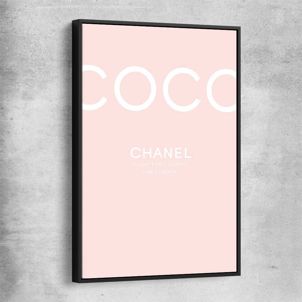 Coco Fashion Pink black framed canvas - part of our high quality fashion canvas wall art and prints collection
