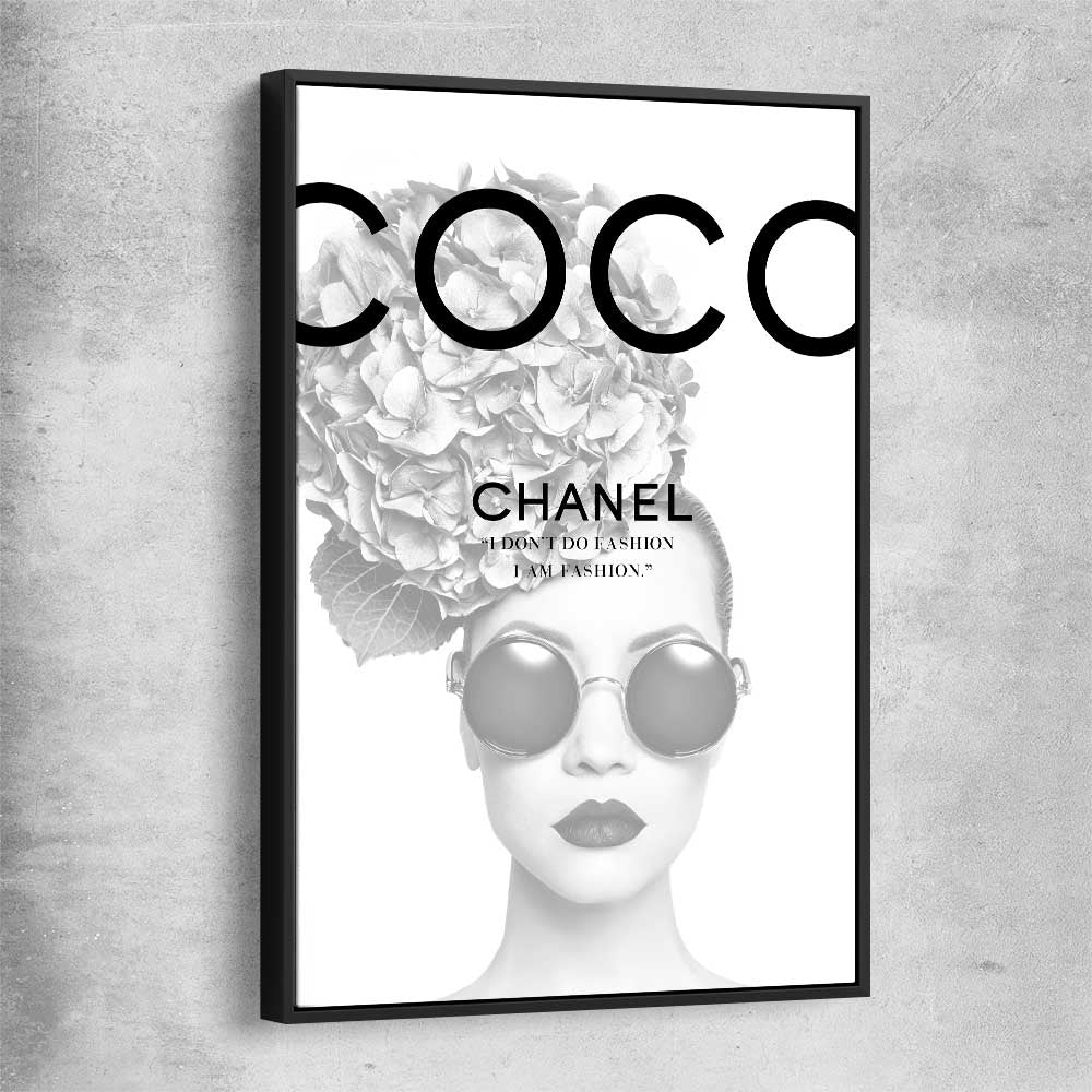 Coco Hydrangea black framed canvas - part of our high quality fashion canvas wall art and prints collection