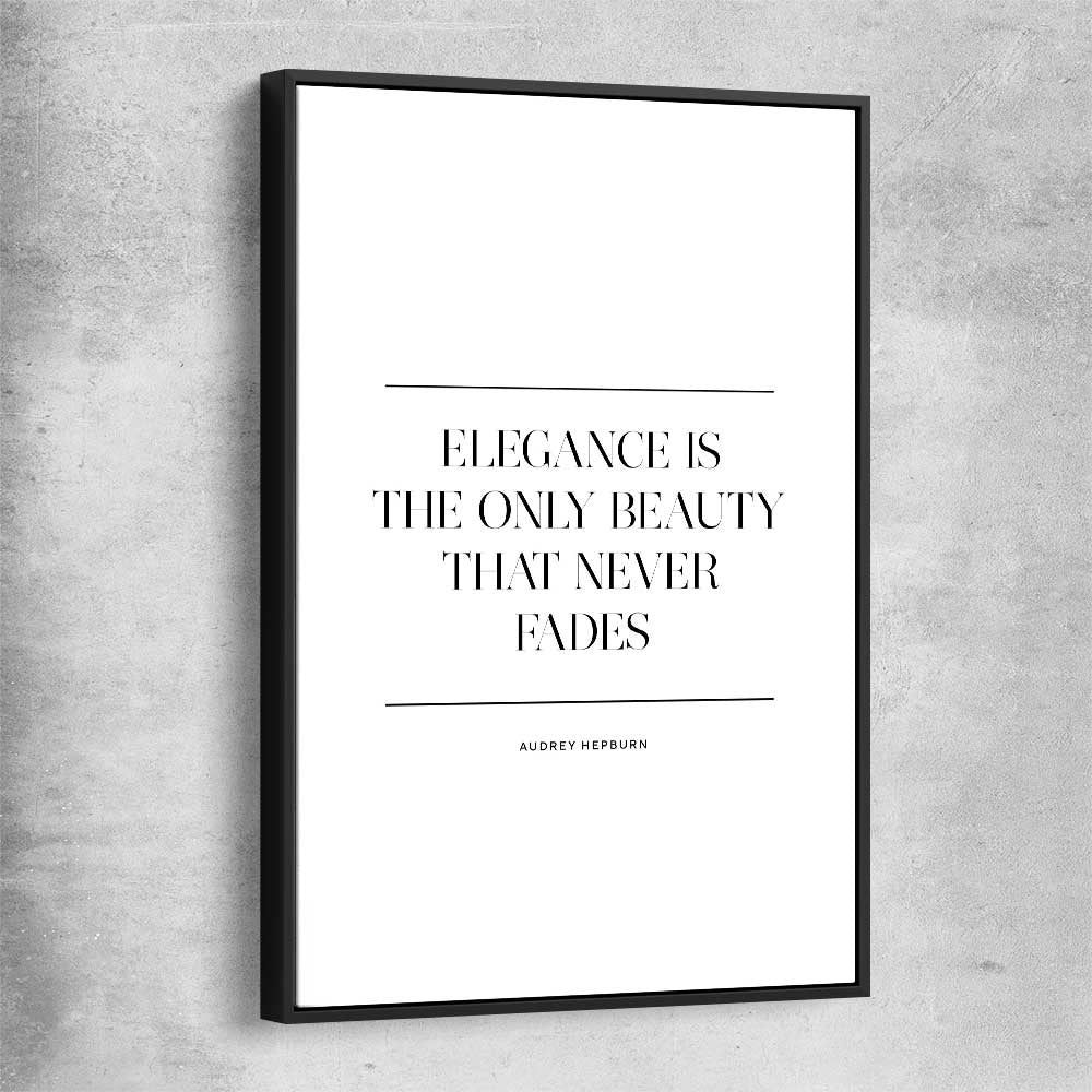 Elegance Beauty black framed canvas - part of our high quality fashion canvas wall art and prints collection