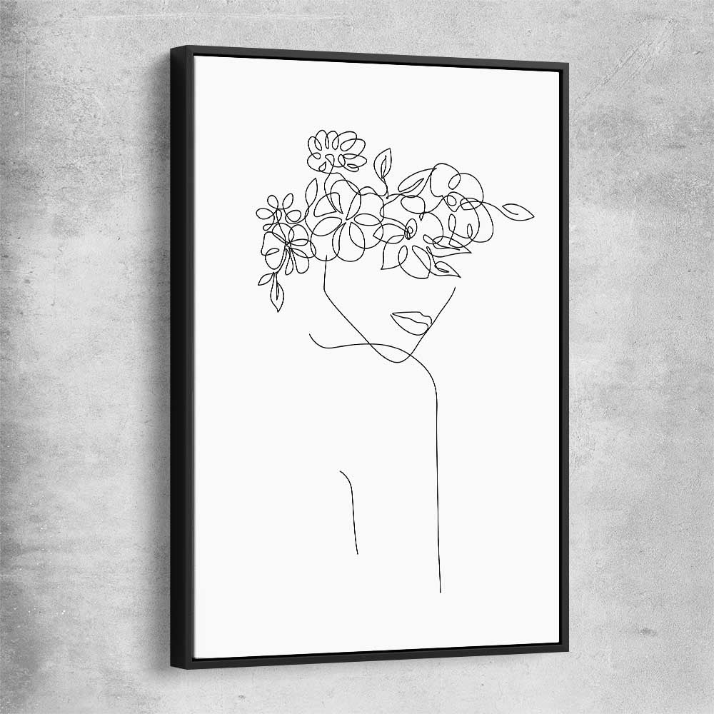 Floral Beauty One black framed canvas - part of our high quality fashion canvas wall art and prints collection