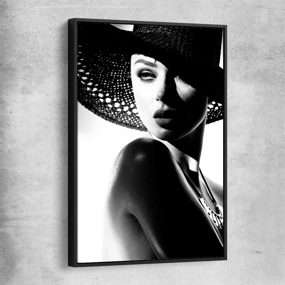 Silhouette Stare black framed canvas - part of our high quality fashion canvas wall art and prints collection