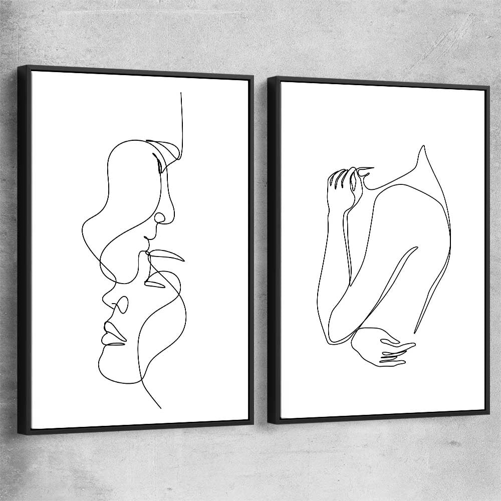 Warmth Pair black framed canvas - part of our high quality fashion canvas wall art and prints collection