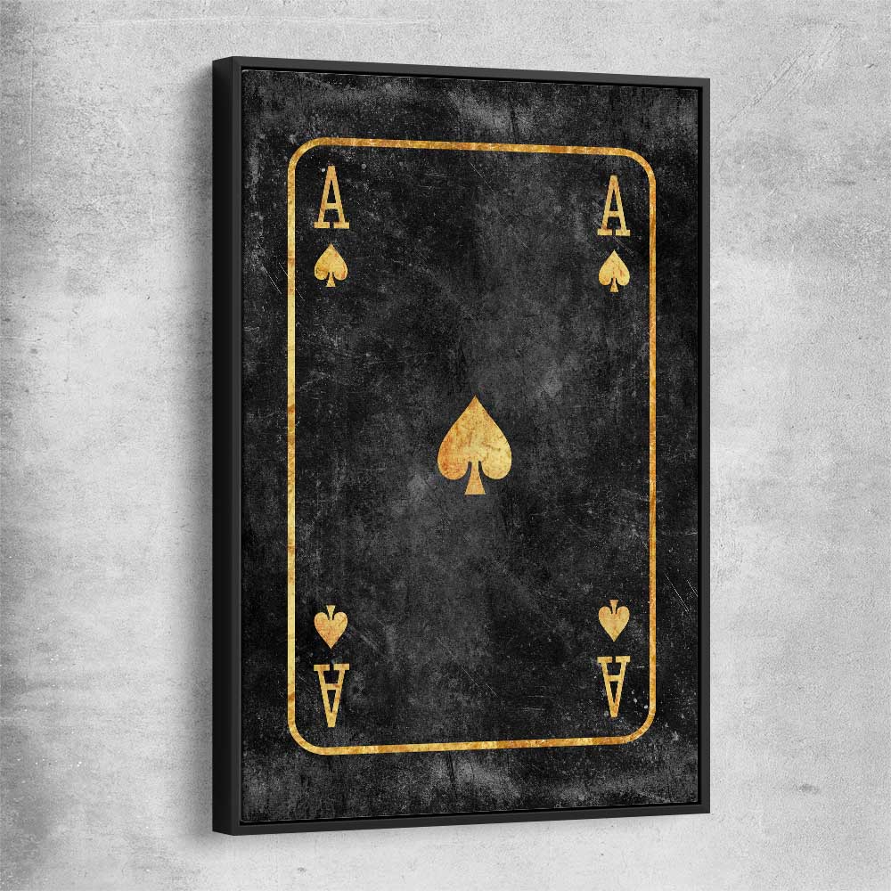Ace of Spades black framed canvas - part of our high quality fashion canvas wall art and prints collection