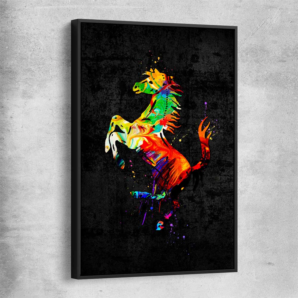 Inspirational wall art print of Fast Colours with black framed canvas