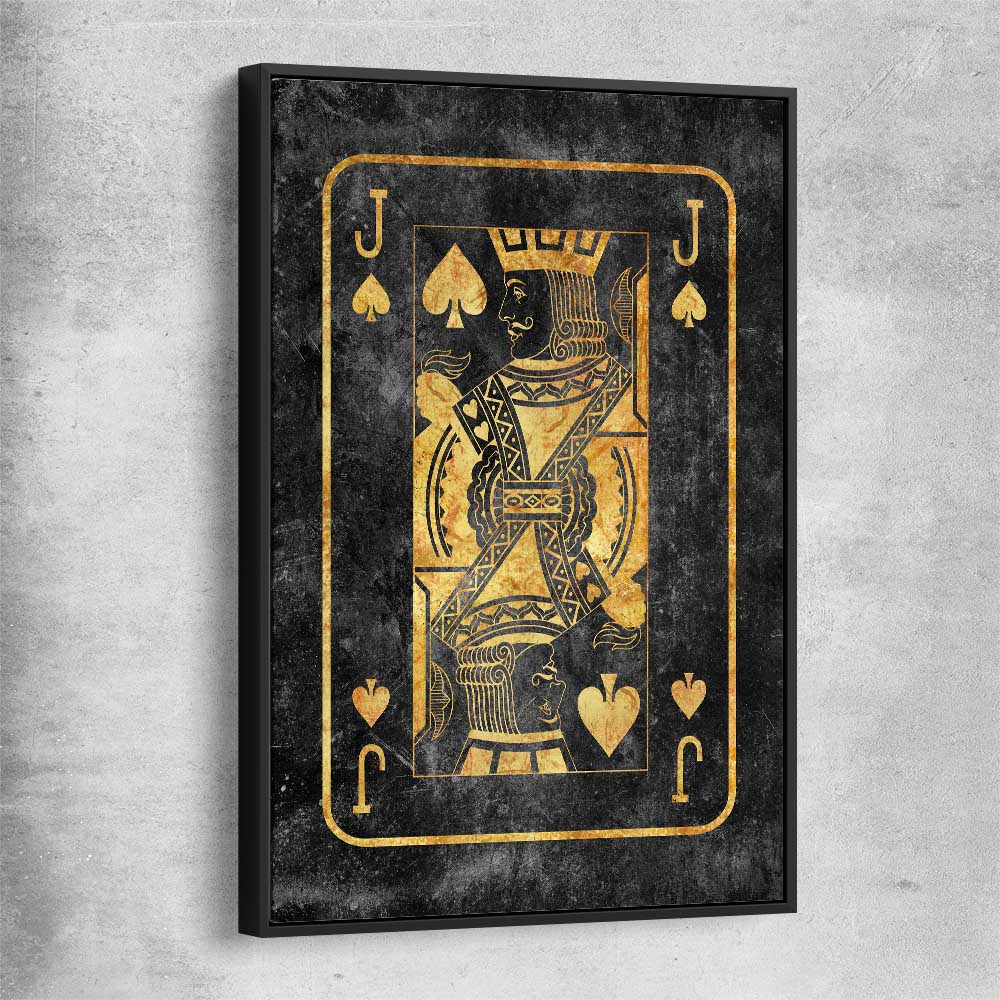 Jack of Spades black framed canvas - part of our high quality fashion canvas wall art and prints collection