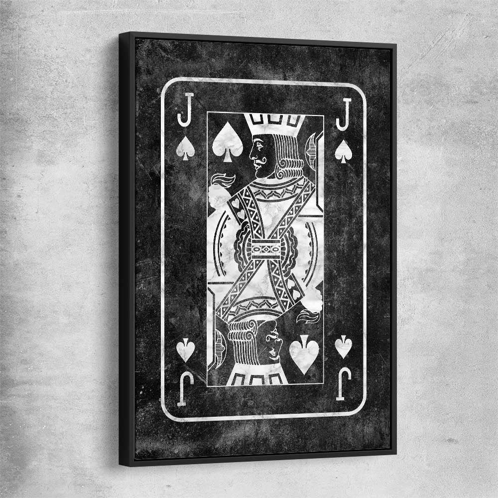 Inspirational wall art print of Marble Jack with black framed canvas