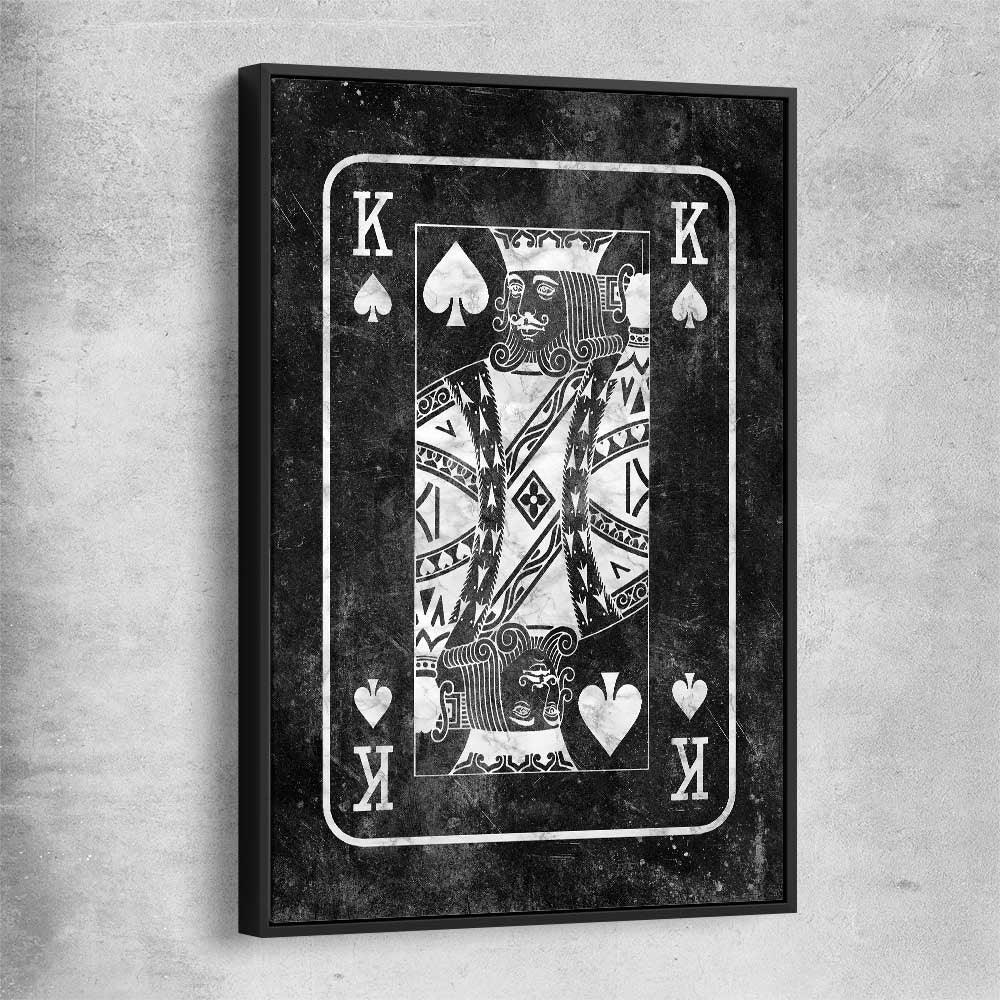 Inspirational wall art print of Marble King with black framed canvas