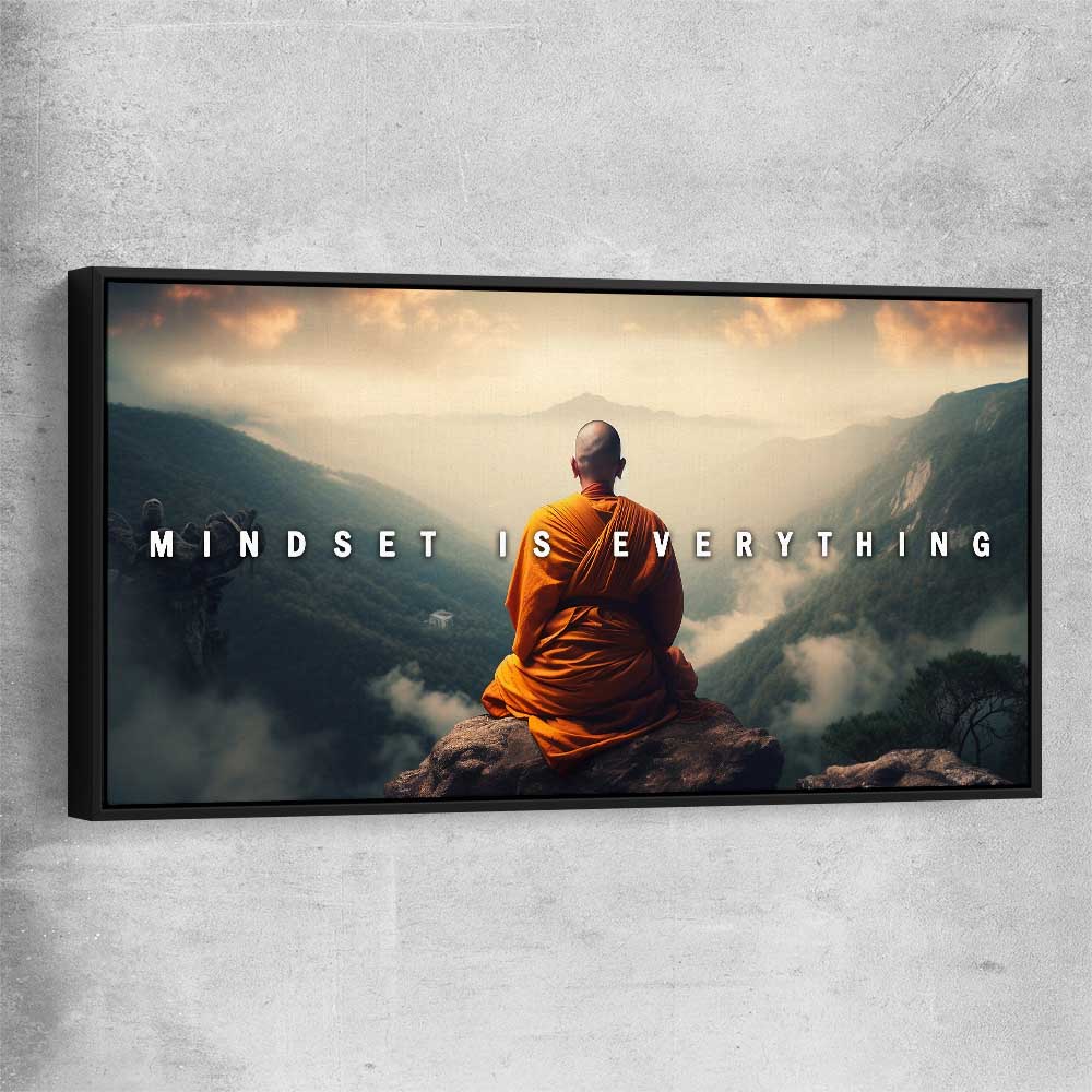 Mindset is Everything black framed canvas - part of our high quality fashion canvas wall art and prints collection