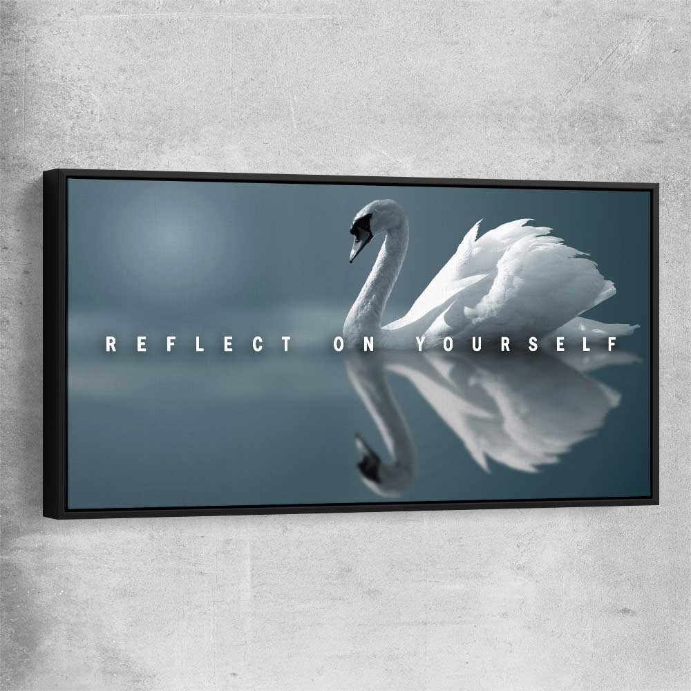 Reflect On Yourself black framed canvas - part of our high quality fashion canvas wall art and prints collection