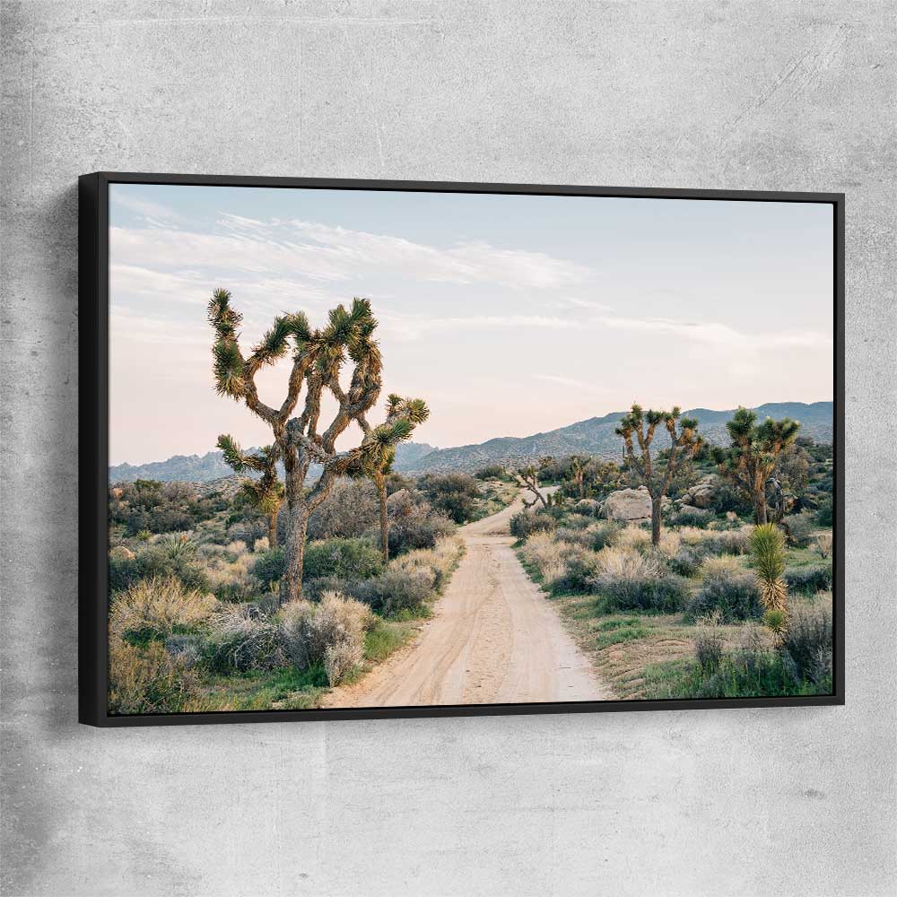 Floral print of California Desert with black framed canvas