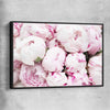 Floral print of Delicate Peonies with black framed canvas