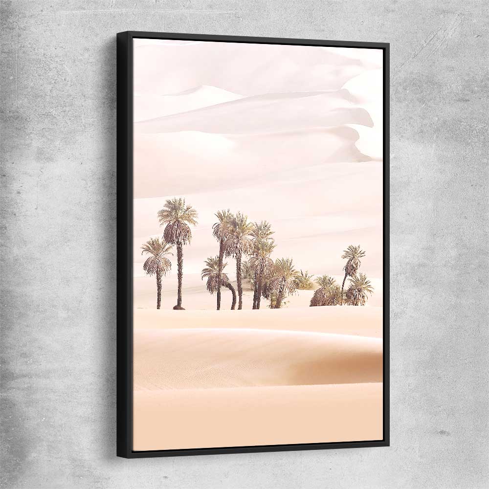 Floral print of Desert Dunes with black framed canvas