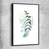 Floral print of Eucalyptus Bunch Three with black framed canvas