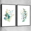 Floral print of Eucalyptus Pair Two with black framed canvas