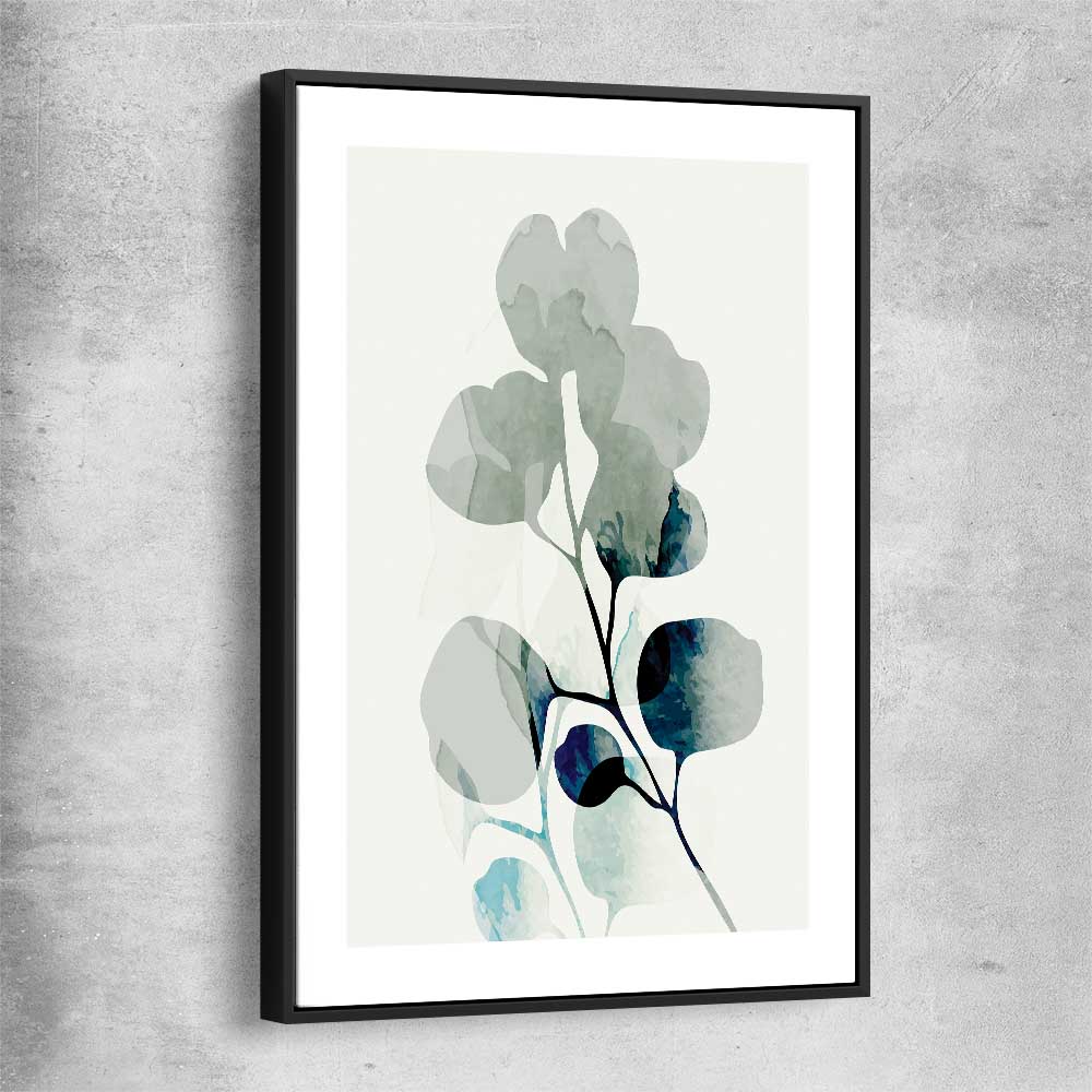 Floral print of Floral Texture One with black framed canvas