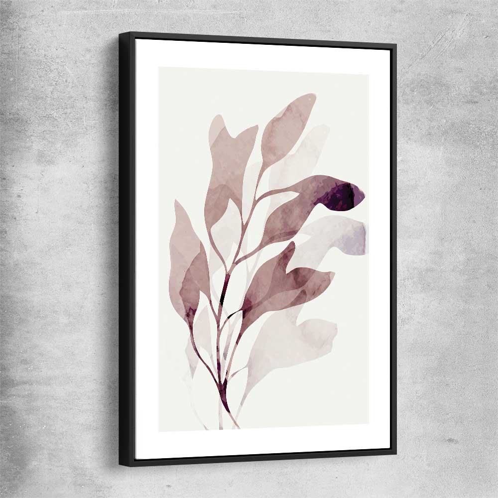 Floral print of Floral Texture Two with black framed canvas