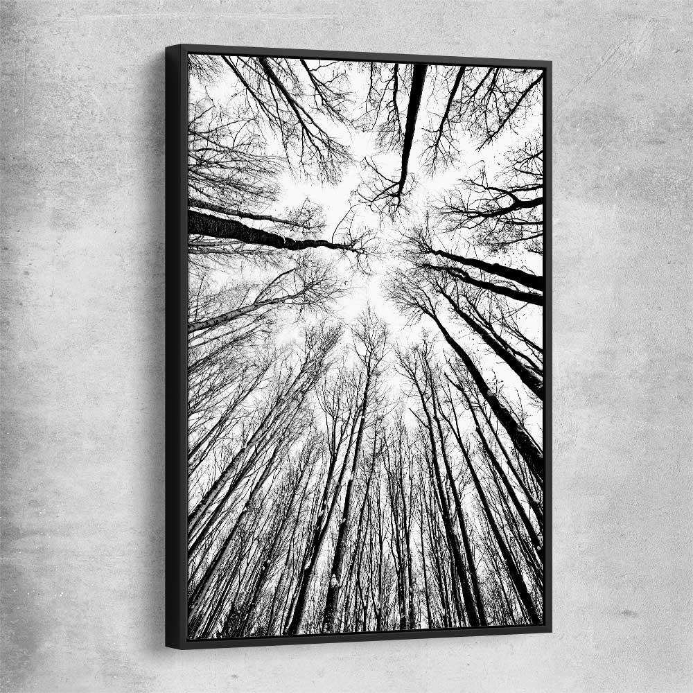 Floral print of Forest Sky with black framed canvas