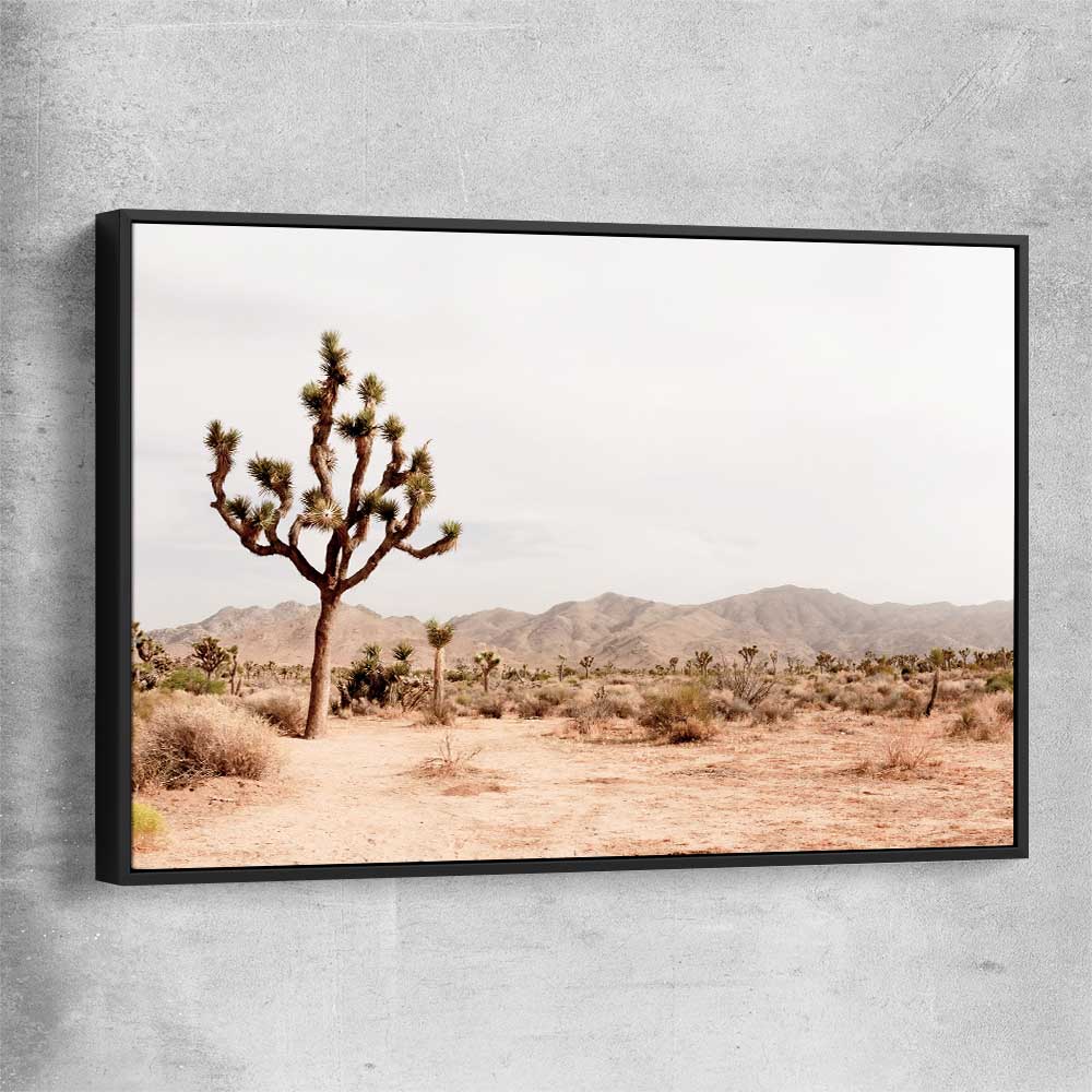 Floral print of Joshua Tree with black framed canvas