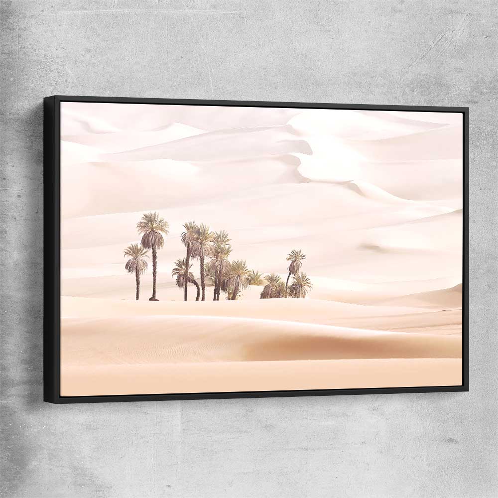 Floral print of Oasis Dunes with black framed canvas