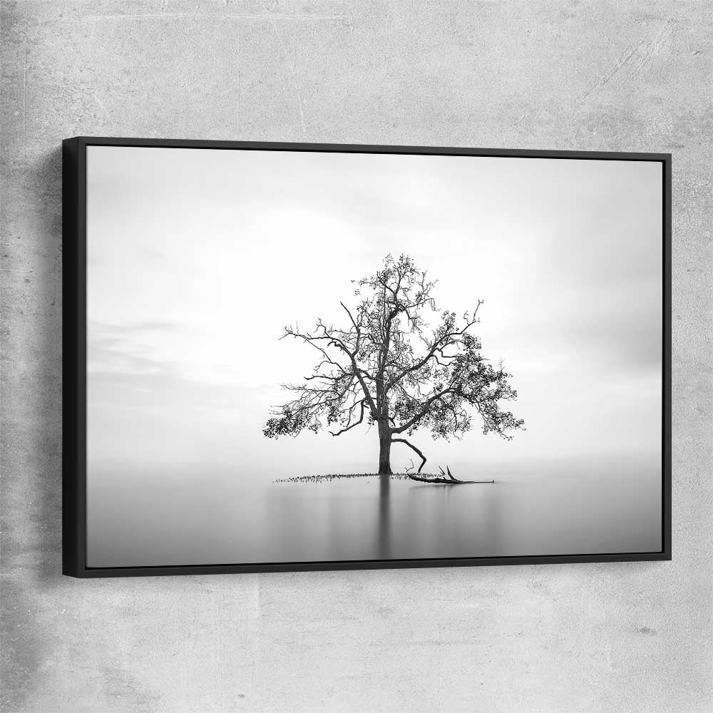 Floral print of Sole Mangrove with black framed canvas