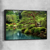 Floral print of Tokyo Bonsai Lake with black framed canvas