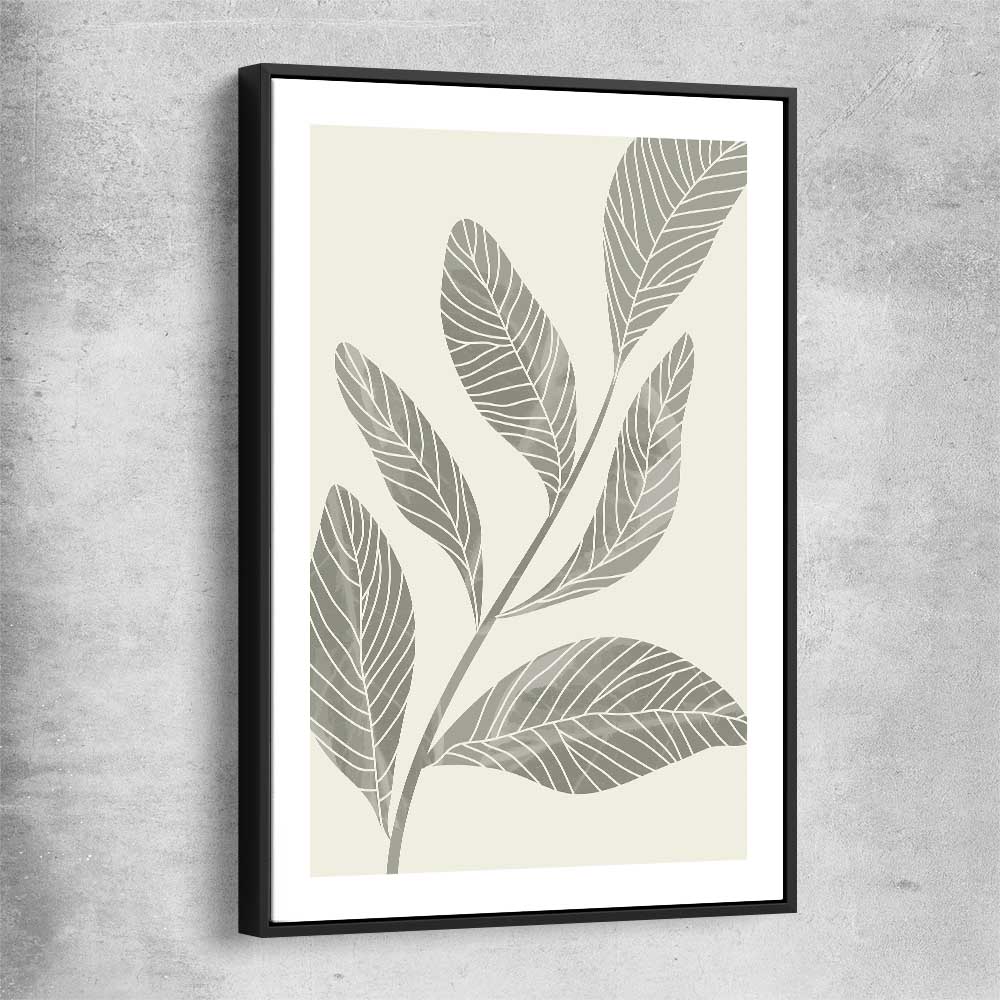 Floral print of Vintage Floral Three with black framed canvas