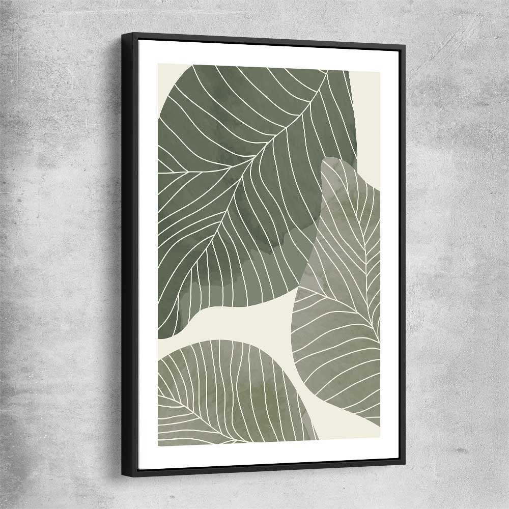 Floral print of Vintage Floral Two with black framed canvas