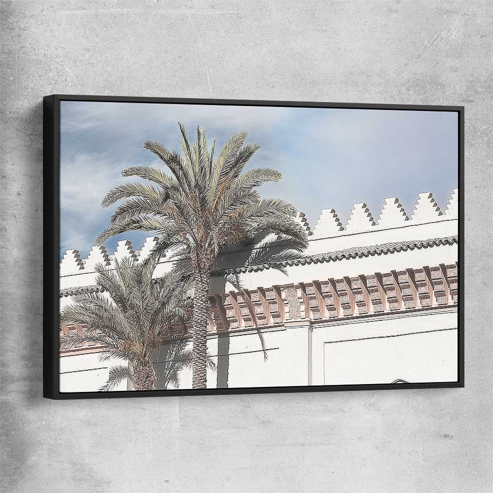 Floral print of Wanderlust Palms with black framed canvas
